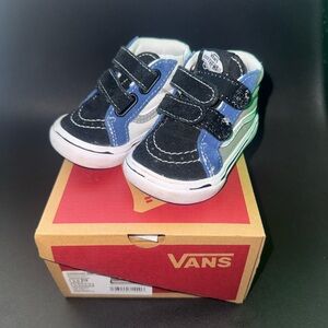 Vans Kids Black and Blue Shoes